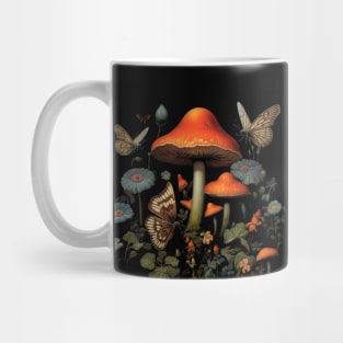 Vintage Goblincore Mushrooms and Butterflies Mug